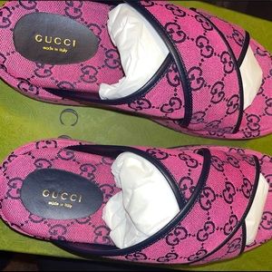 Gucci MultiColor GG Platform Sandals